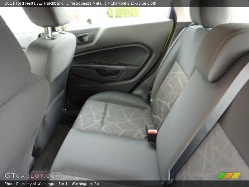Lime Squeeze Metallic / Charcoal Black/Blue Cloth 2011 Ford Fiesta SES Hatchback