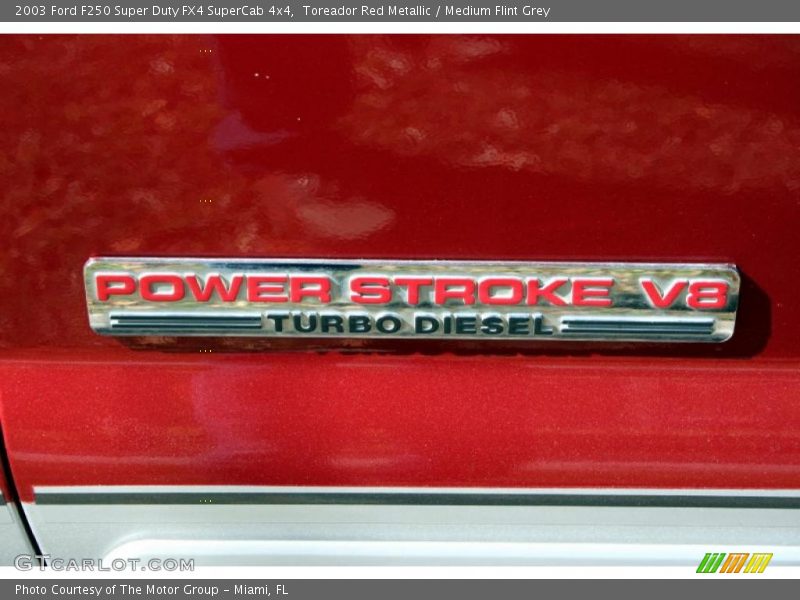 Toreador Red Metallic / Medium Flint Grey 2003 Ford F250 Super Duty FX4 SuperCab 4x4