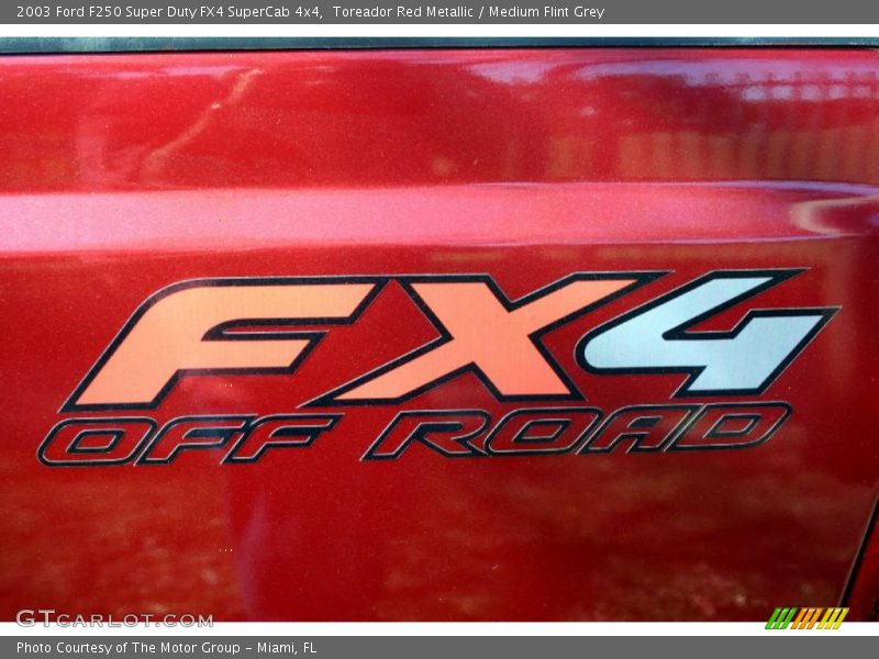 Toreador Red Metallic / Medium Flint Grey 2003 Ford F250 Super Duty FX4 SuperCab 4x4
