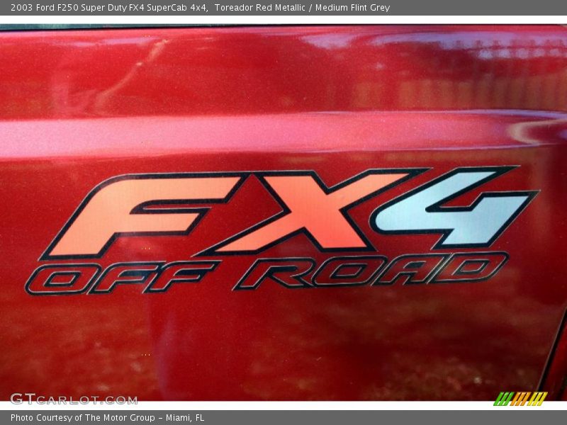 Toreador Red Metallic / Medium Flint Grey 2003 Ford F250 Super Duty FX4 SuperCab 4x4