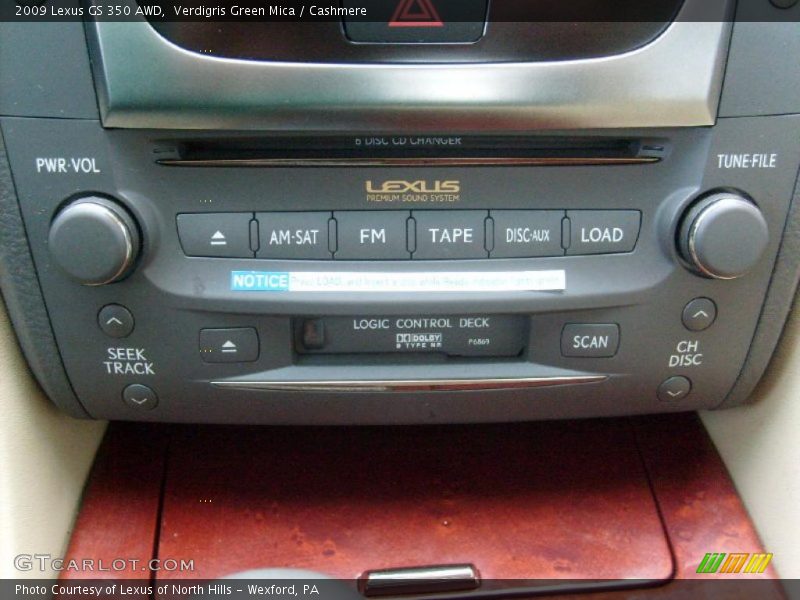 Verdigris Green Mica / Cashmere 2009 Lexus GS 350 AWD