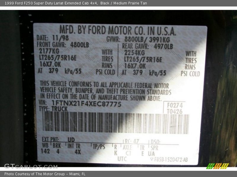 Black / Medium Prairie Tan 1999 Ford F250 Super Duty Lariat Extended Cab 4x4