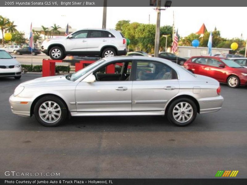 Bright Silver / Black 2005 Hyundai Sonata GLS V6