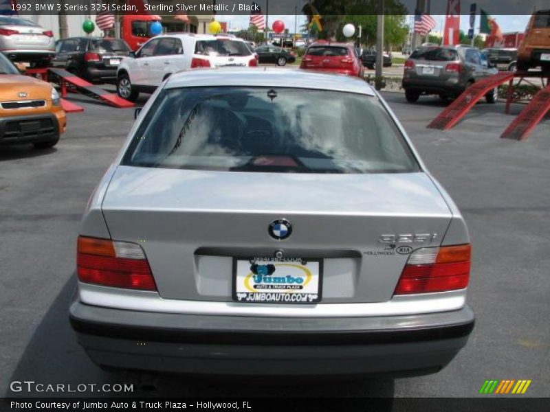 Sterling Silver Metallic / Black 1992 BMW 3 Series 325i Sedan