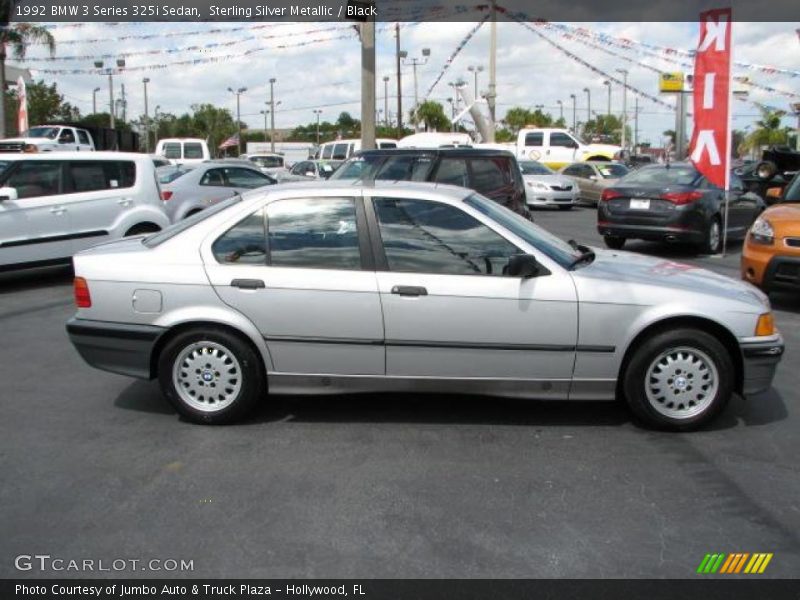 Sterling Silver Metallic / Black 1992 BMW 3 Series 325i Sedan