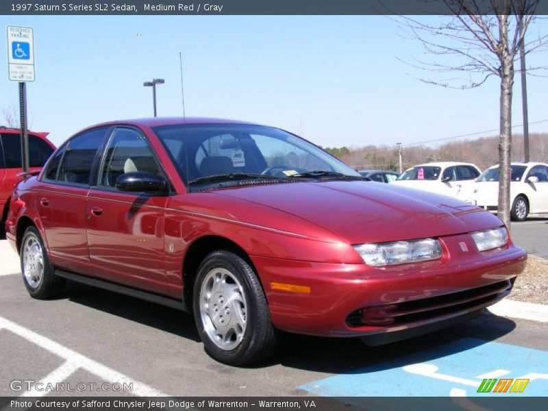 Medium Red / Gray 1997 Saturn S Series SL2 Sedan