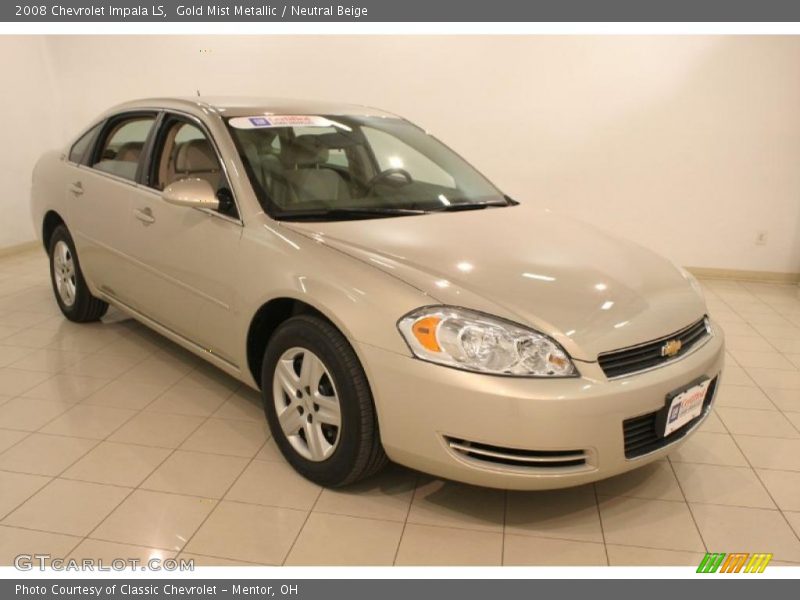 Gold Mist Metallic / Neutral Beige 2008 Chevrolet Impala LS