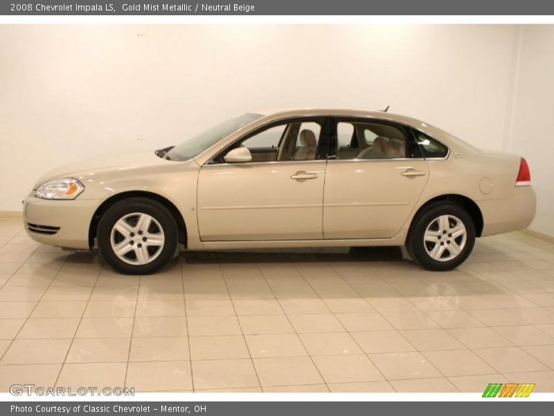Gold Mist Metallic / Neutral Beige 2008 Chevrolet Impala LS