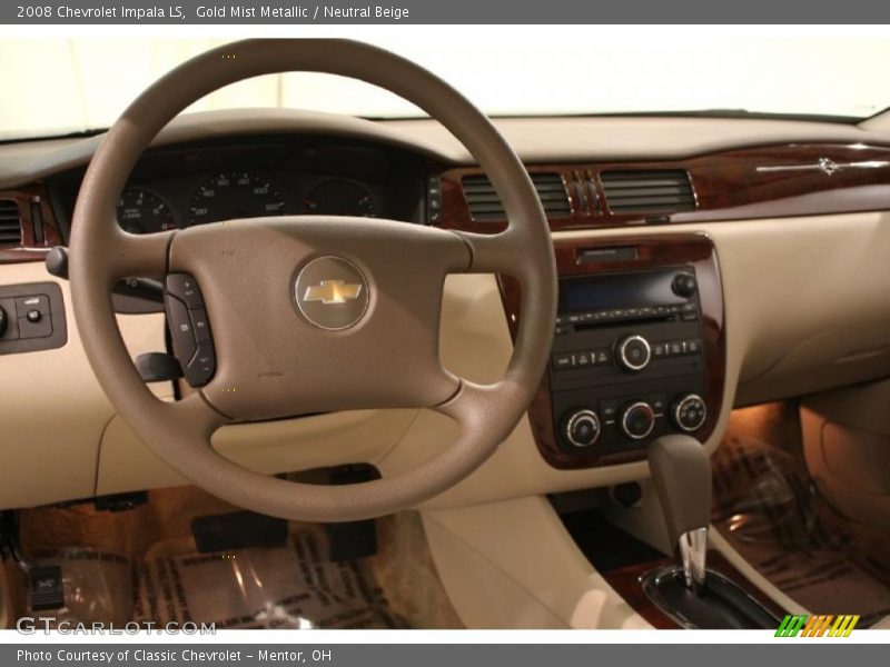 Gold Mist Metallic / Neutral Beige 2008 Chevrolet Impala LS