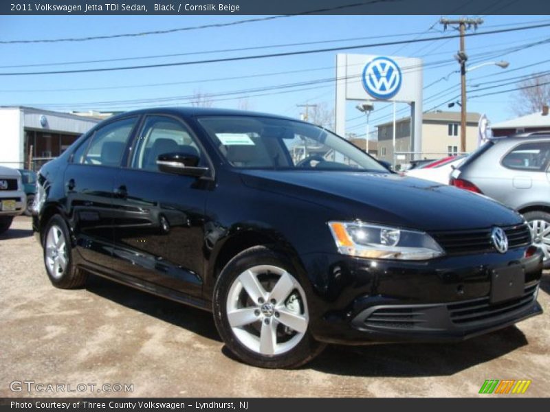 Black / Cornsilk Beige 2011 Volkswagen Jetta TDI Sedan
