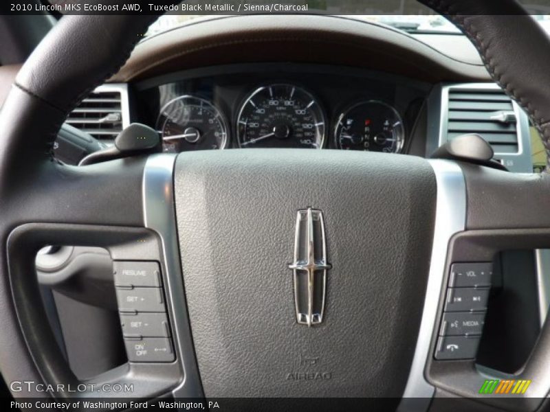 Tuxedo Black Metallic / Sienna/Charcoal 2010 Lincoln MKS EcoBoost AWD