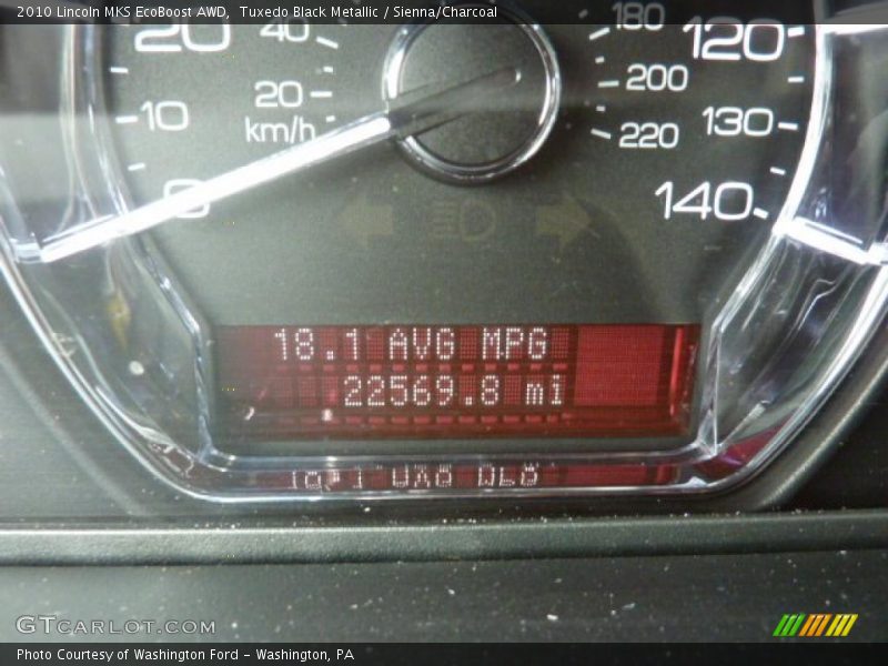 Tuxedo Black Metallic / Sienna/Charcoal 2010 Lincoln MKS EcoBoost AWD