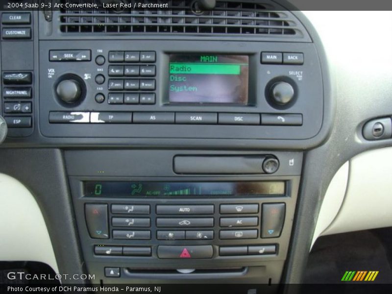 Controls of 2004 9-3 Arc Convertible