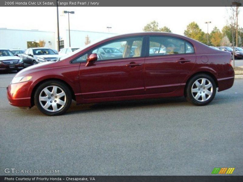 Tango Red Pearl / Ivory 2006 Honda Civic LX Sedan