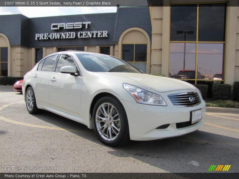 Ivory Pearl / Graphite Black 2007 Infiniti G 35 S Sport Sedan