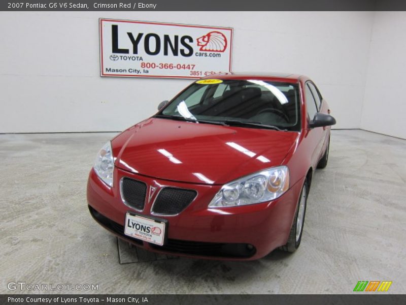 Crimson Red / Ebony 2007 Pontiac G6 V6 Sedan