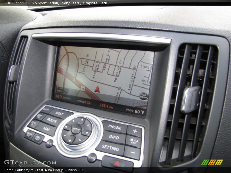 Navigation of 2007 G 35 S Sport Sedan