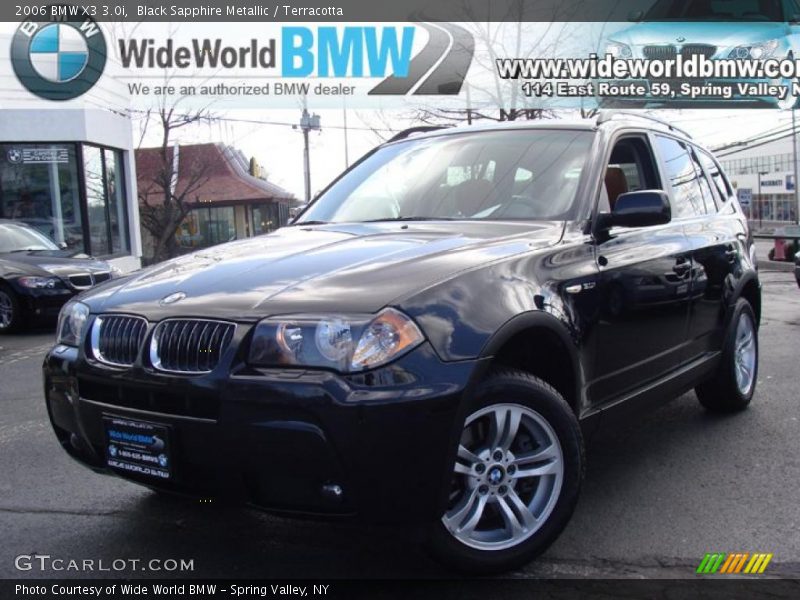 Black Sapphire Metallic / Terracotta 2006 BMW X3 3.0i