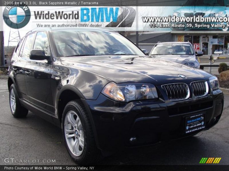 Black Sapphire Metallic / Terracotta 2006 BMW X3 3.0i
