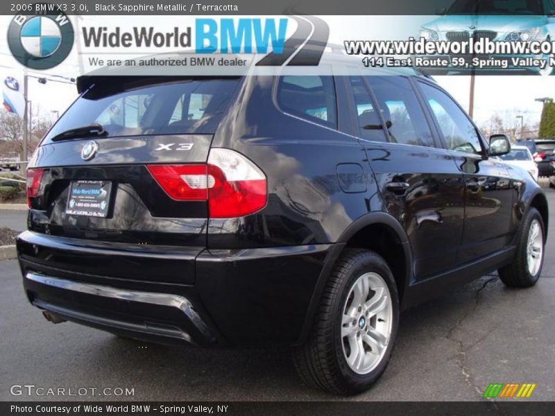 Black Sapphire Metallic / Terracotta 2006 BMW X3 3.0i