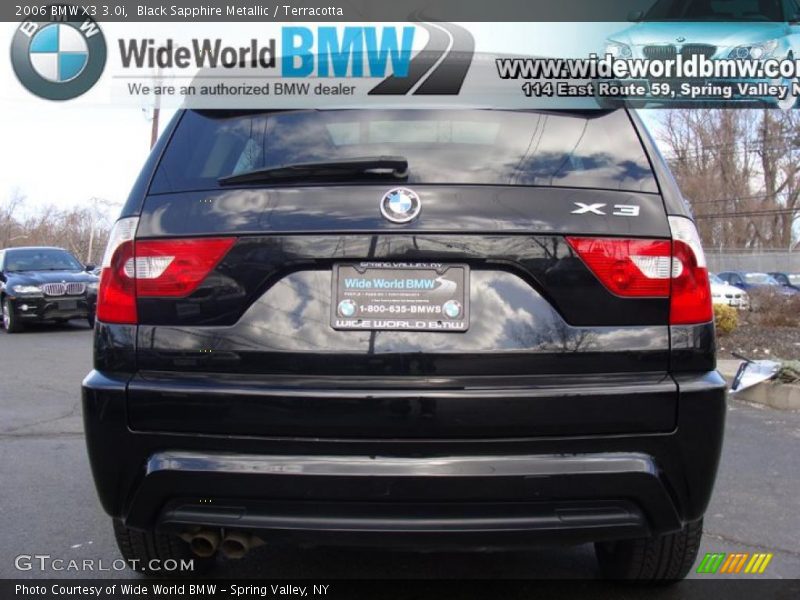 Black Sapphire Metallic / Terracotta 2006 BMW X3 3.0i