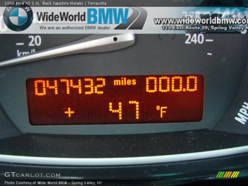 Black Sapphire Metallic / Terracotta 2006 BMW X3 3.0i