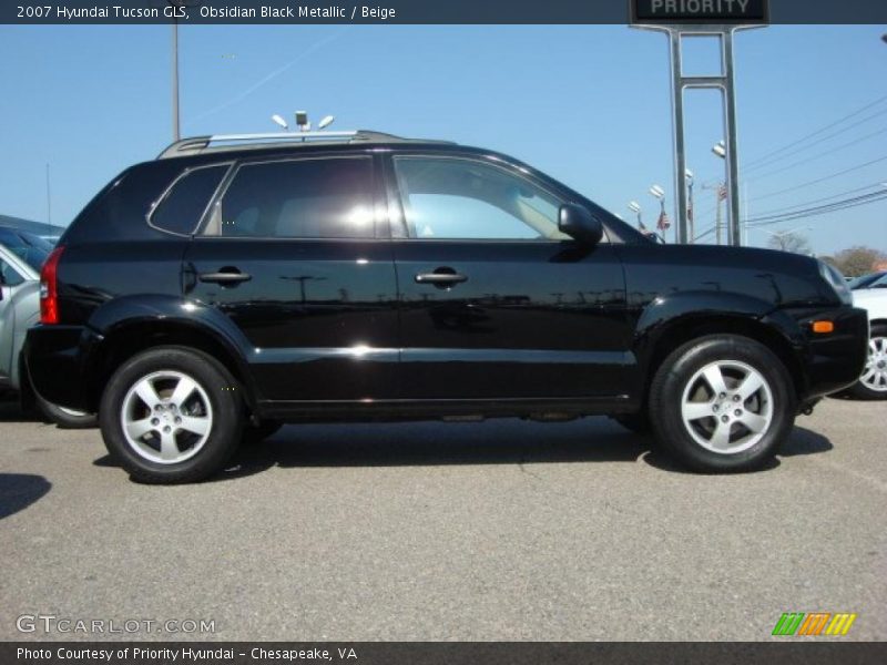 Obsidian Black Metallic / Beige 2007 Hyundai Tucson GLS