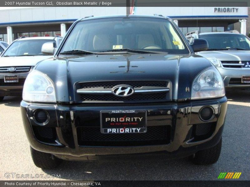 Obsidian Black Metallic / Beige 2007 Hyundai Tucson GLS