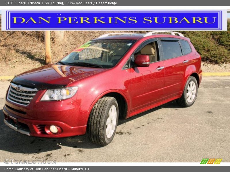 Ruby Red Pearl / Desert Beige 2010 Subaru Tribeca 3.6R Touring