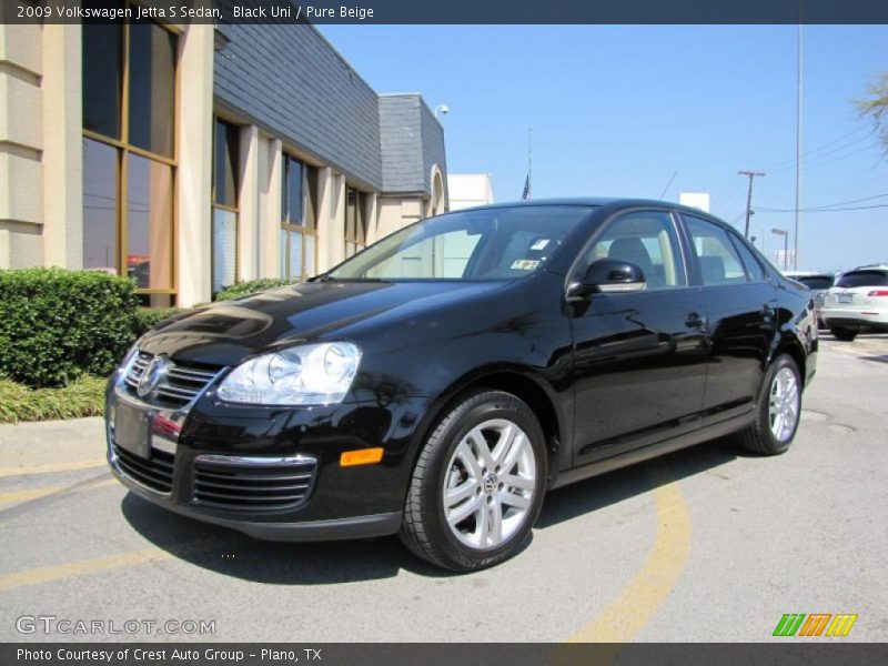 Black Uni / Pure Beige 2009 Volkswagen Jetta S Sedan