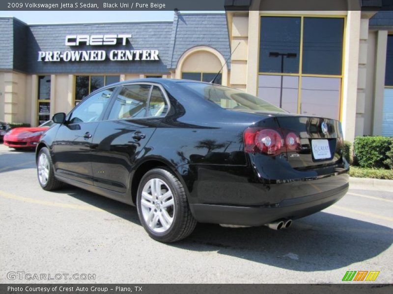 Black Uni / Pure Beige 2009 Volkswagen Jetta S Sedan