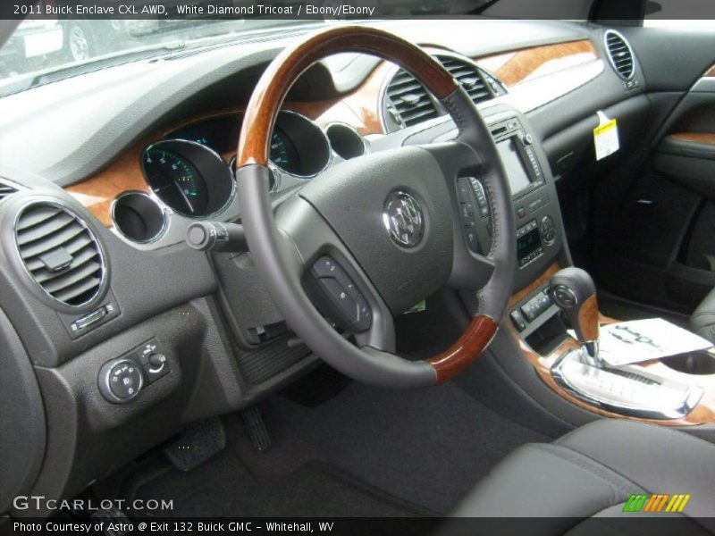 White Diamond Tricoat / Ebony/Ebony 2011 Buick Enclave CXL AWD