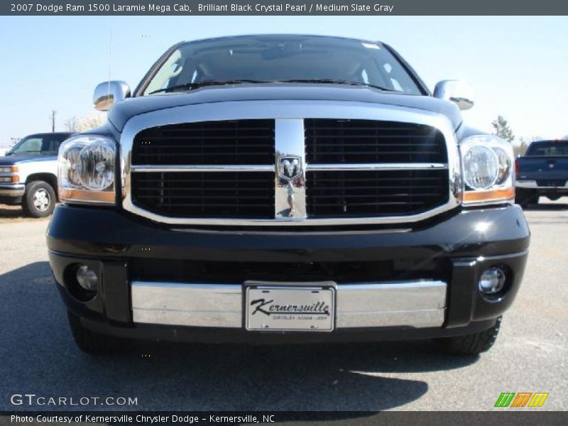 Brilliant Black Crystal Pearl / Medium Slate Gray 2007 Dodge Ram 1500 Laramie Mega Cab