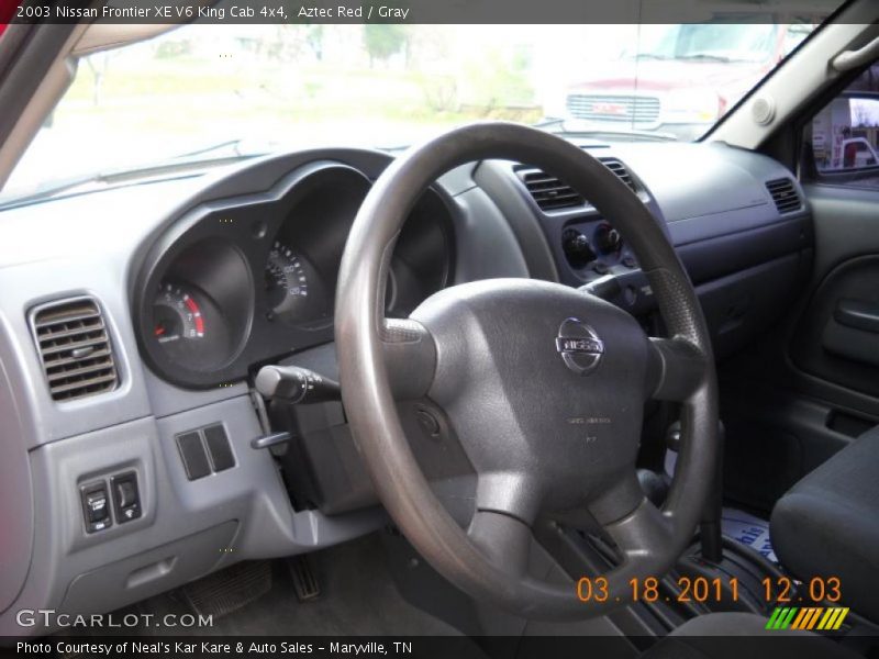 Aztec Red / Gray 2003 Nissan Frontier XE V6 King Cab 4x4