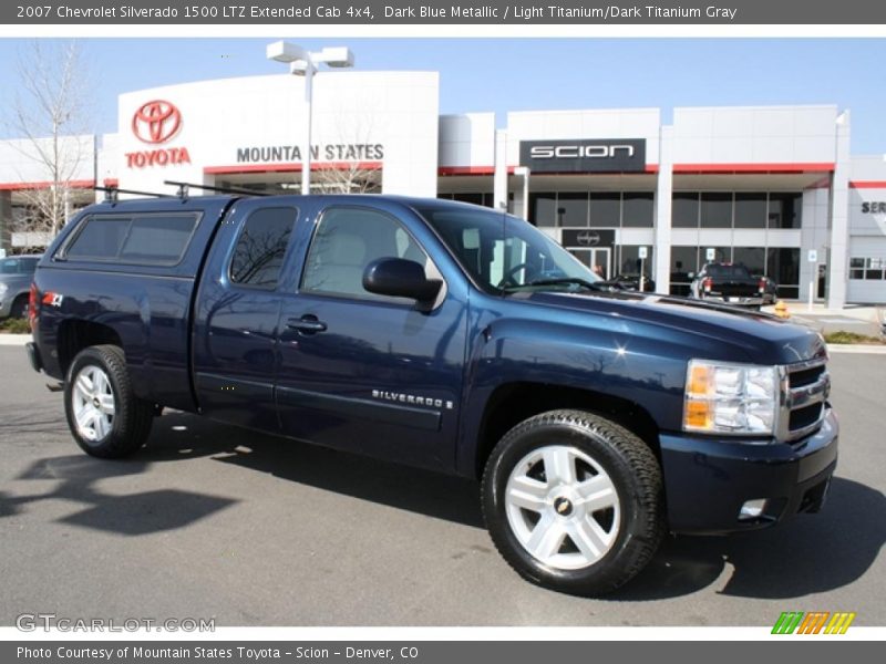 Dark Blue Metallic / Light Titanium/Dark Titanium Gray 2007 Chevrolet Silverado 1500 LTZ Extended Cab 4x4