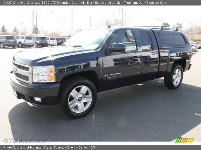 Dark Blue Metallic / Light Titanium/Dark Titanium Gray 2007 Chevrolet Silverado 1500 LTZ Extended Cab 4x4