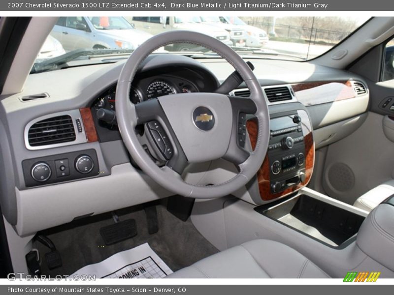 Dark Blue Metallic / Light Titanium/Dark Titanium Gray 2007 Chevrolet Silverado 1500 LTZ Extended Cab 4x4