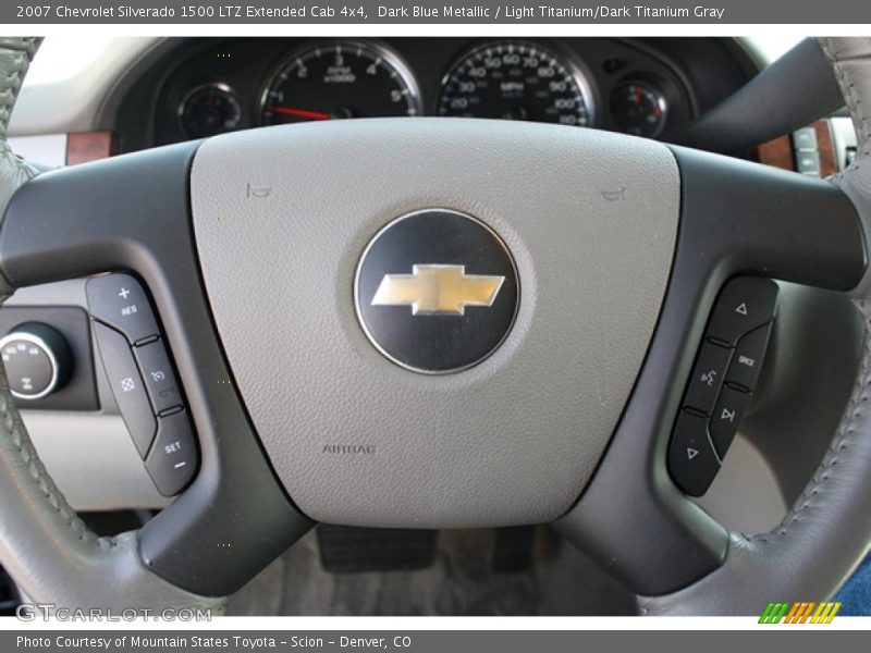 Dark Blue Metallic / Light Titanium/Dark Titanium Gray 2007 Chevrolet Silverado 1500 LTZ Extended Cab 4x4