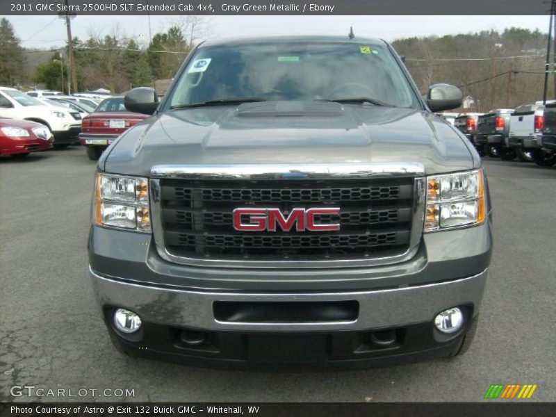 Gray Green Metallic / Ebony 2011 GMC Sierra 2500HD SLT Extended Cab 4x4