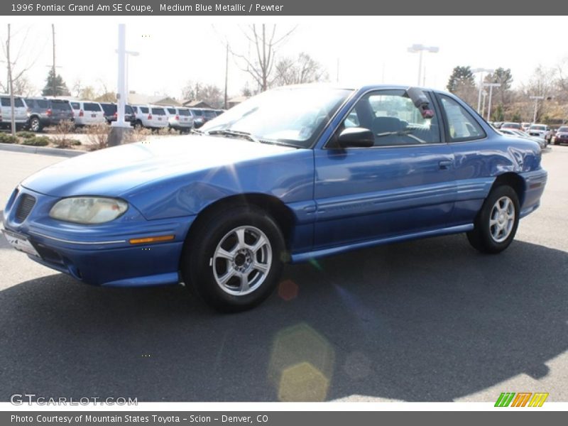 Medium Blue Metallic / Pewter 1996 Pontiac Grand Am SE Coupe