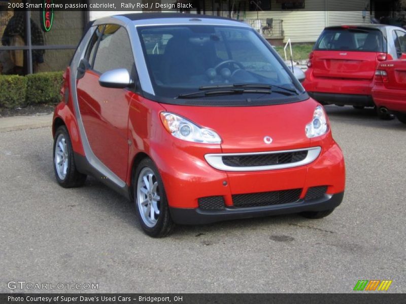 Rally Red / Design Black 2008 Smart fortwo passion cabriolet