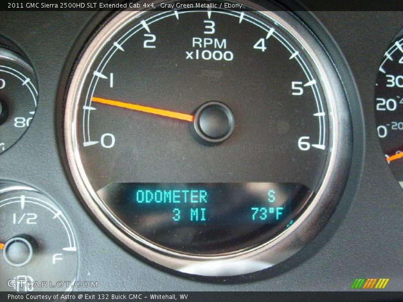 Gray Green Metallic / Ebony 2011 GMC Sierra 2500HD SLT Extended Cab 4x4