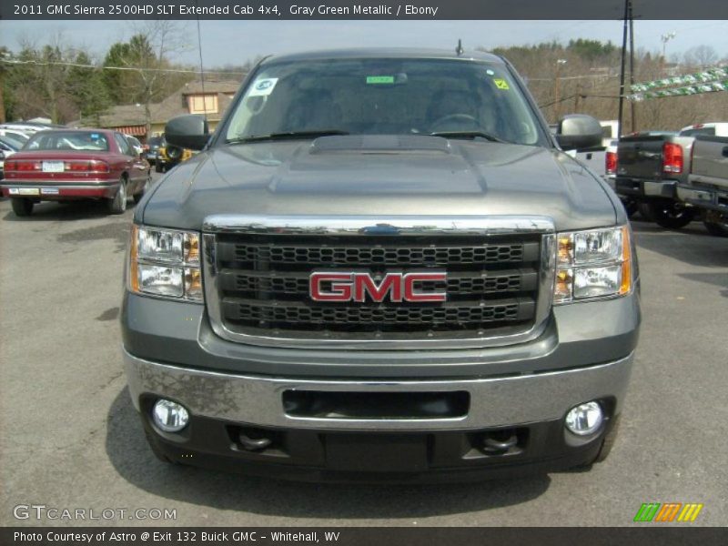 Gray Green Metallic / Ebony 2011 GMC Sierra 2500HD SLT Extended Cab 4x4