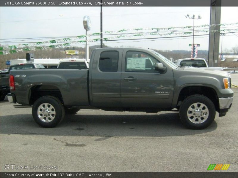 Gray Green Metallic / Ebony 2011 GMC Sierra 2500HD SLT Extended Cab 4x4