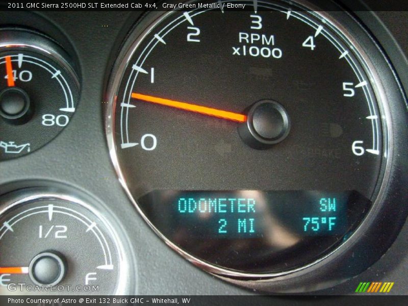 Gray Green Metallic / Ebony 2011 GMC Sierra 2500HD SLT Extended Cab 4x4