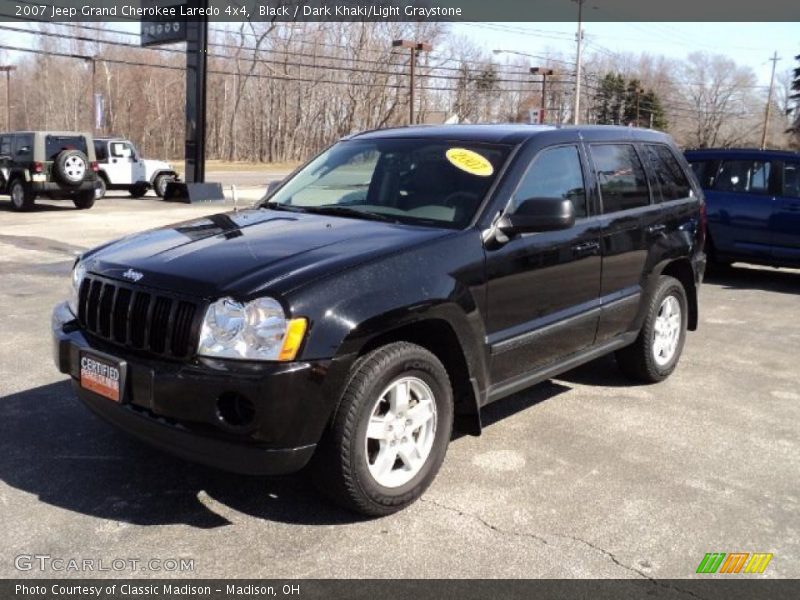 Black / Dark Khaki/Light Graystone 2007 Jeep Grand Cherokee Laredo 4x4