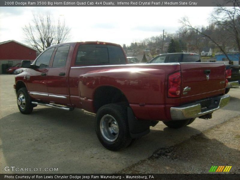 Inferno Red Crystal Pearl / Medium Slate Gray 2008 Dodge Ram 3500 Big Horn Edition Quad Cab 4x4 Dually