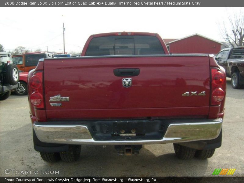 Inferno Red Crystal Pearl / Medium Slate Gray 2008 Dodge Ram 3500 Big Horn Edition Quad Cab 4x4 Dually