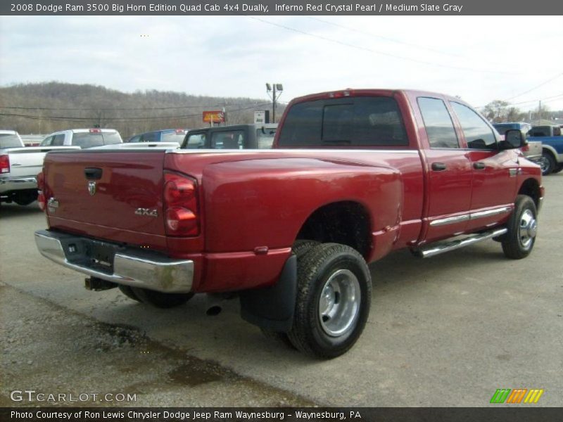 Inferno Red Crystal Pearl / Medium Slate Gray 2008 Dodge Ram 3500 Big Horn Edition Quad Cab 4x4 Dually