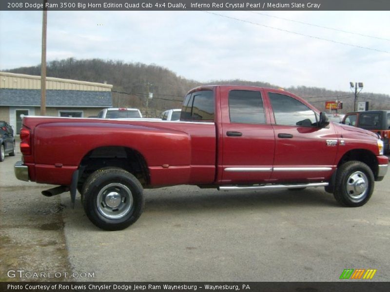 Inferno Red Crystal Pearl / Medium Slate Gray 2008 Dodge Ram 3500 Big Horn Edition Quad Cab 4x4 Dually